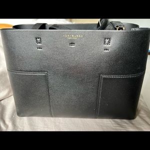 Tory Burch handbag, block T triple compartment tote.
